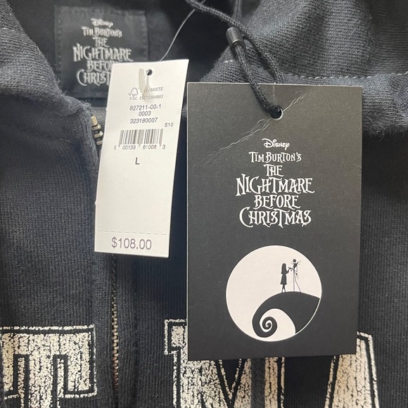 Gap x Disney Oversized Large Nightmare Before Christmas Zip Up Hoodie NWT - Picture 5 of 16